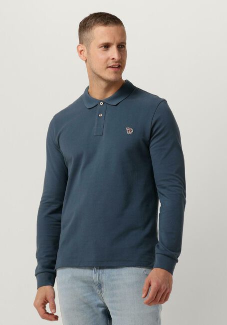 Blauwe PS PAUL SMITH Polo MENS SLIM FIT LS POLO SHIRT ZEBRA - large