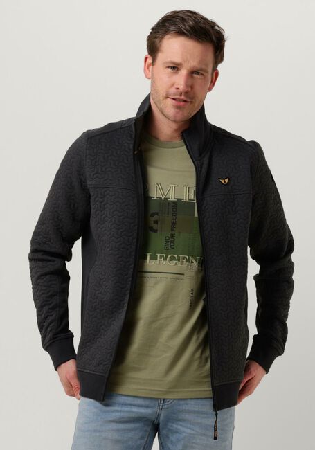 Grijze PME LEGEND Vest ZIP JACKET JACQUARD INTERLOCK SWEAT - large