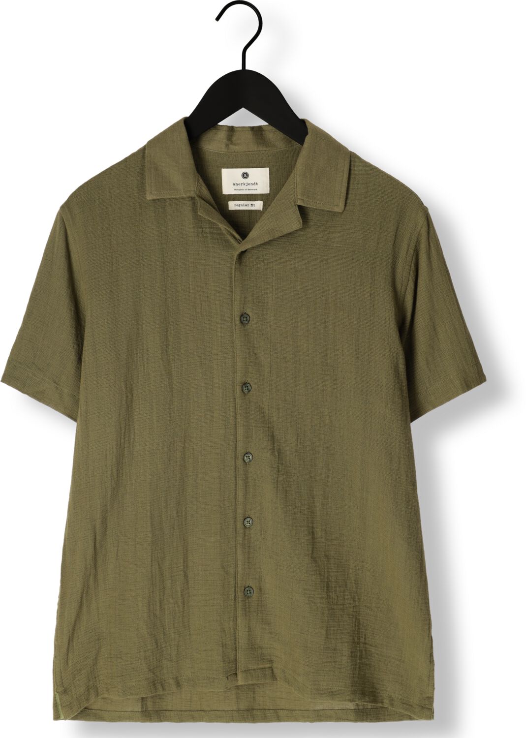 ANERKJENDT Heren Overhemden Akleon Structure S s Shirt 3 Olijf