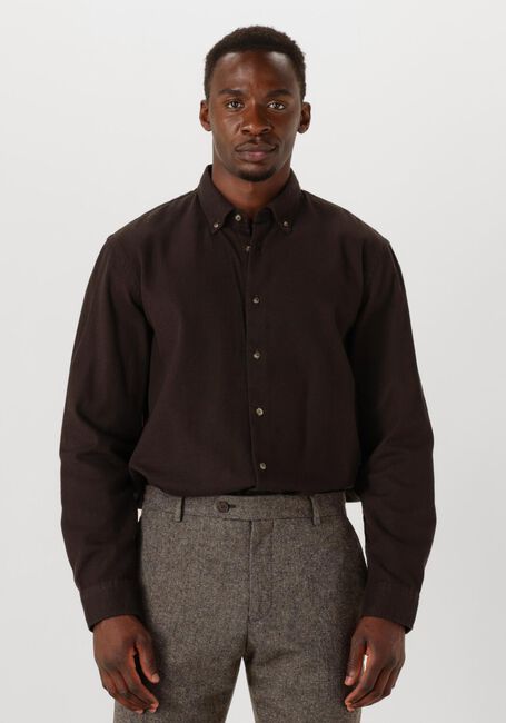 Bruine SELECTED MEN Casual overhemd SLHREGNOAG MIX BDWN LS SHIRT CAMP - large