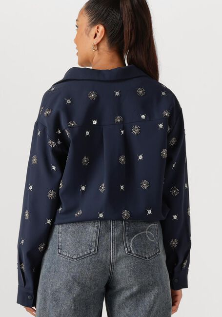 Donkerblauwe NUKUS Blouses NEWPORT BLOUSE EMBROIDERY - large