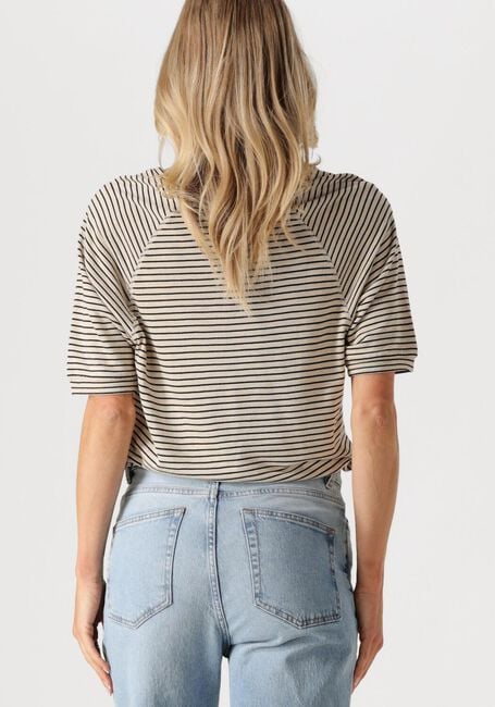 Beige BY-BAR T-shirt NEVA SMALL STRIPE TOP - large