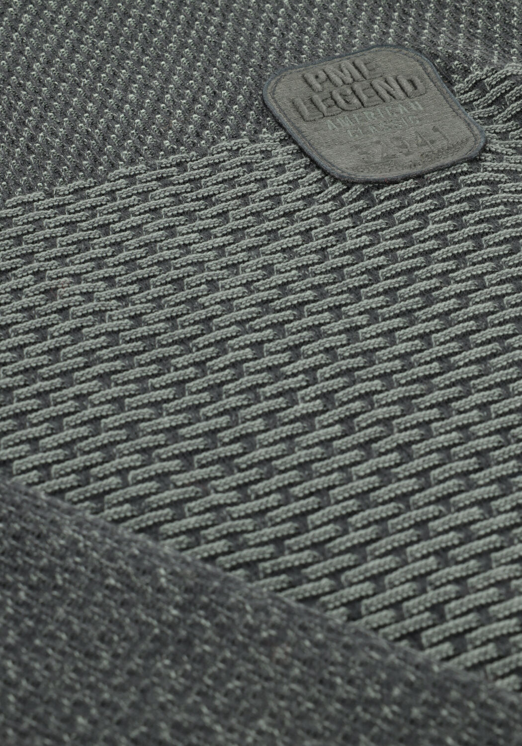 Groene PME LEGEND Trui R-NECK COTTON PLATED - large