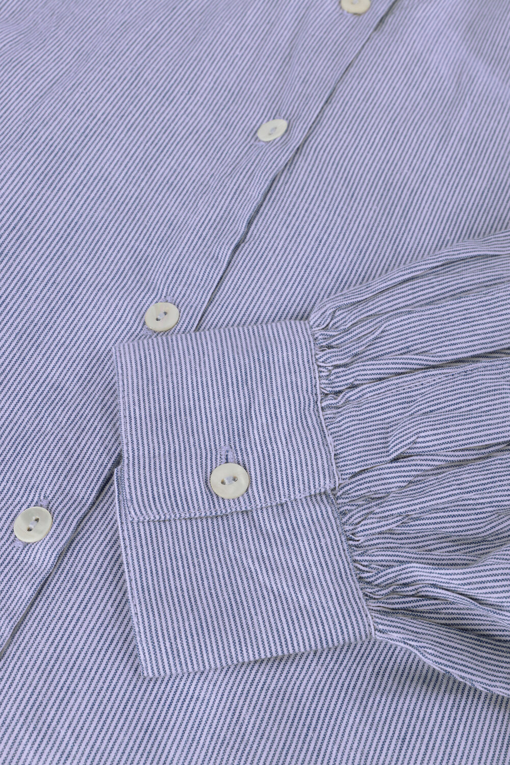 Lichtblauwe BY-BAR Blouses SARAH SHORT PIN STRIPE BLOUSE - large