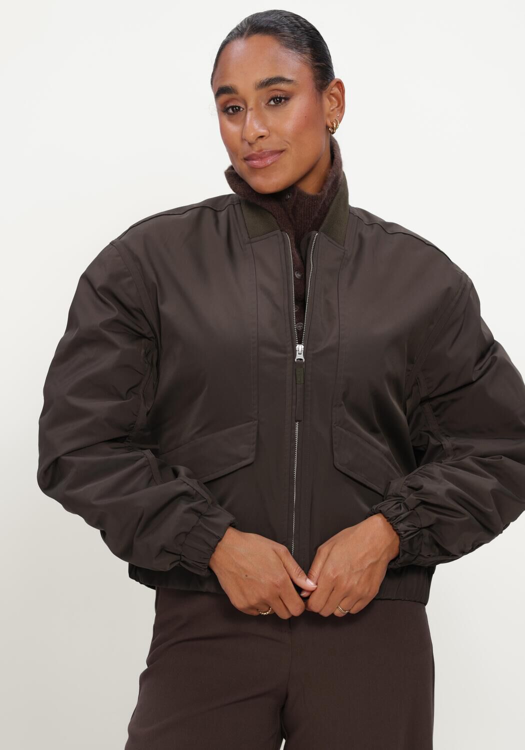 Bruine MSCH COPENHAGEN Jack MSCHKOSHER BOMBER JACKET - large