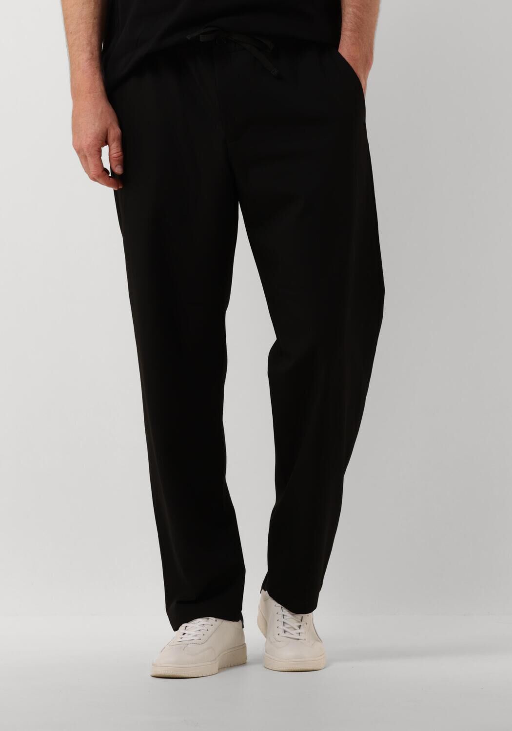 SELECTED HOMME Heren Broeken Slh196-straight Robert String Flex Pant Zwart