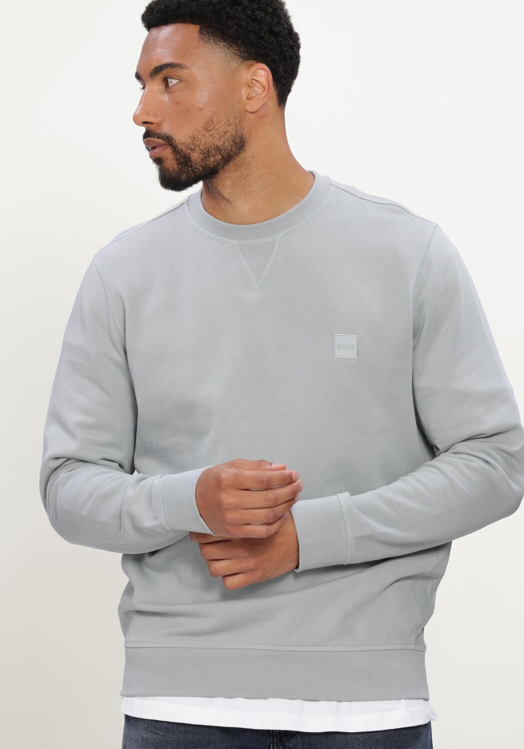 Lichtgrijze BOSS ORANGE Sweater WESTART - large