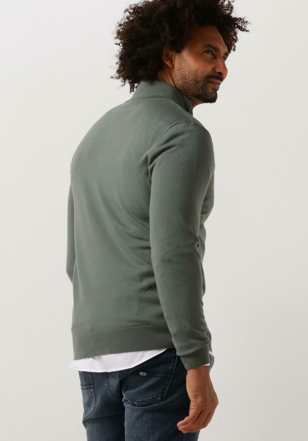 PROFUOMO Heren Truien & Vesten Pullover Half Zip Groen