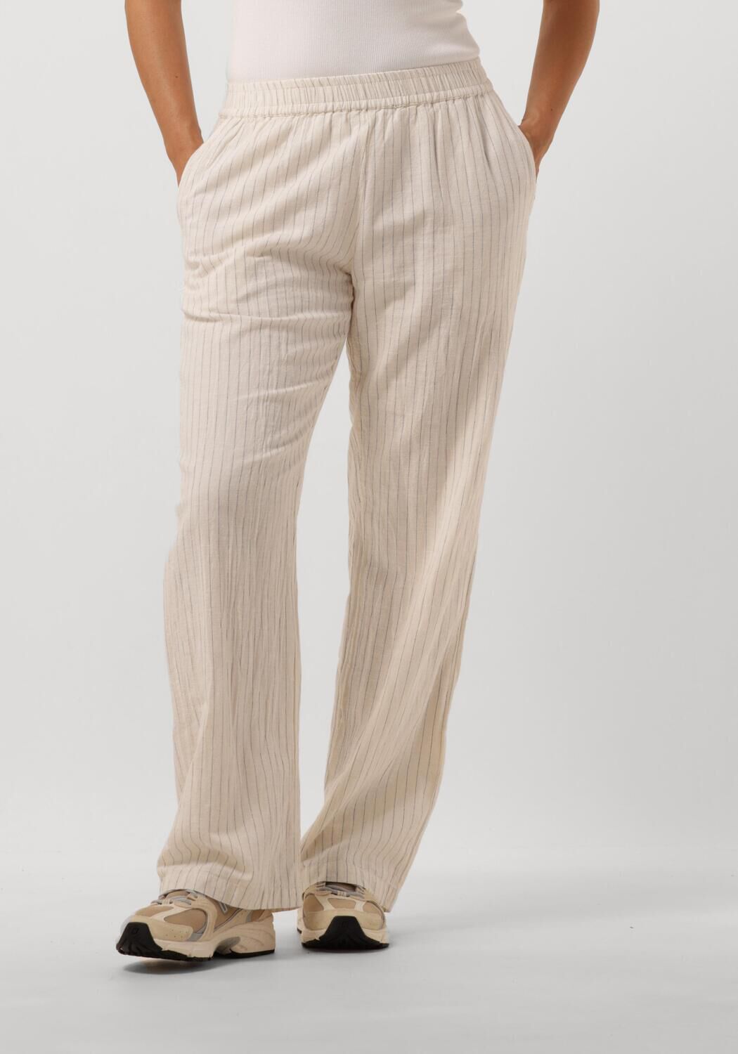 NEO NOIR Dames Broeken Astra Simple Stripe Pants Gebroken Wit