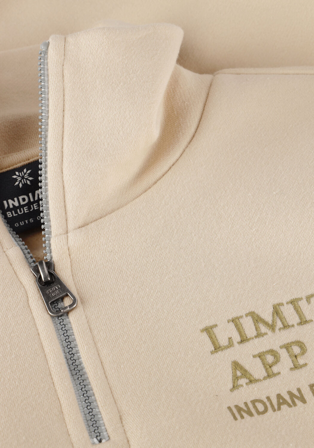 Beige INDIAN BLUE JEANS Sweater SWEATER ZIP COLLAR PRINT - large