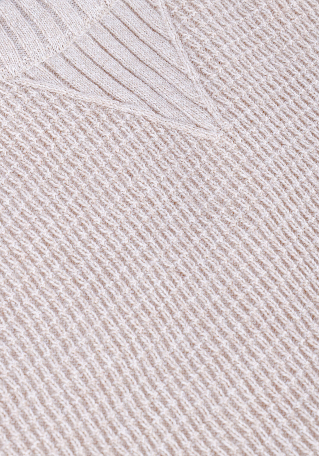 Beige CAST IRON Trui R-NECK COTTON MOULINE SLUB - large