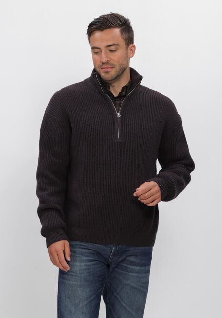 Bruine BUTCHER OF BLUE Trui MARKET HALF ZIP - large