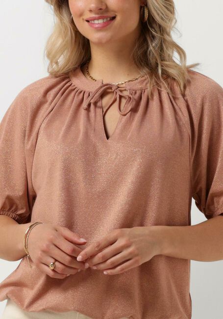 Roze SUMMUM Top TOP SHORT SLEEVE FLUID LUREX JERSEY - large