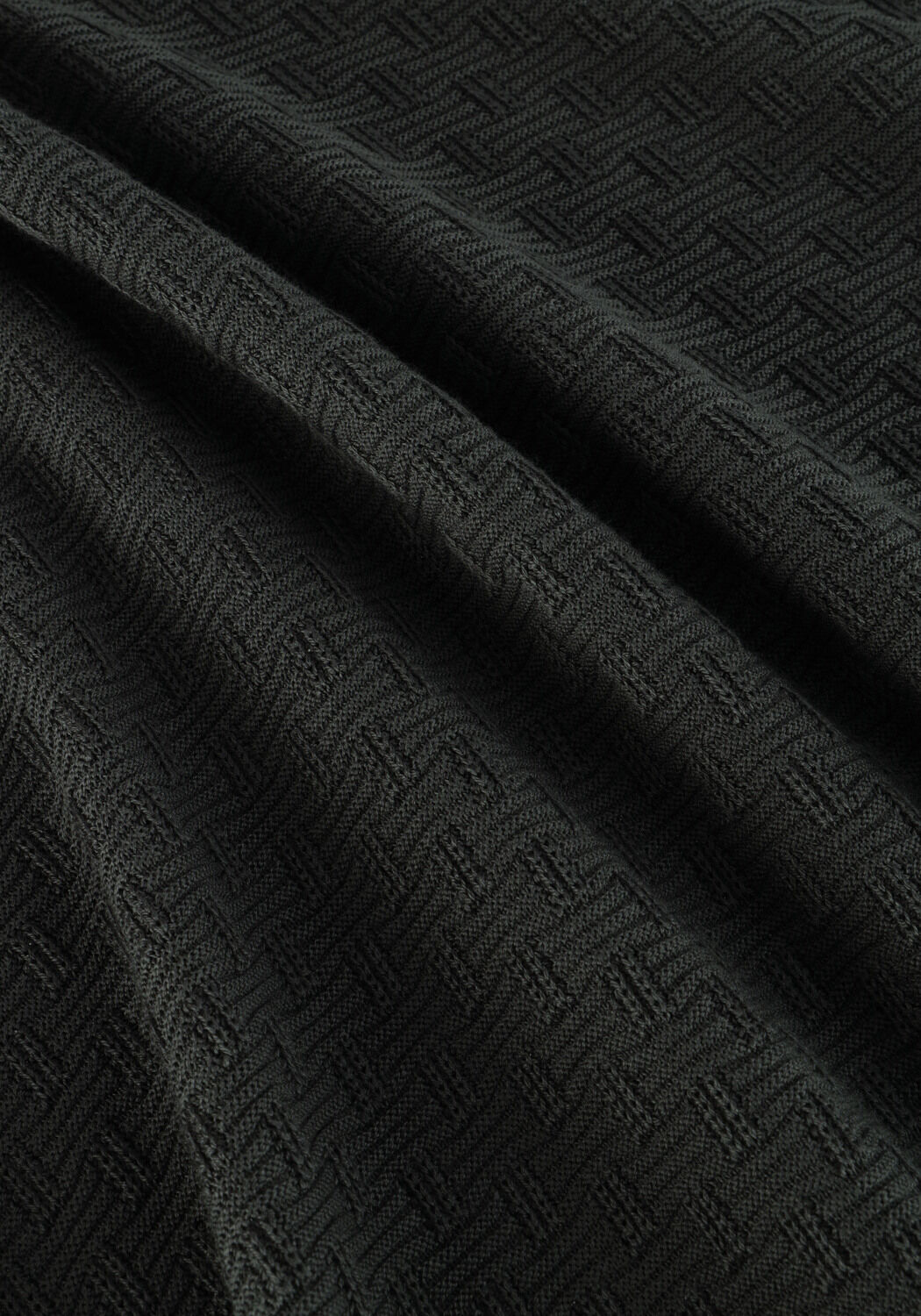 Groene CAST IRON Polo LONG SLEEVE POLO COTTON MODAL - large