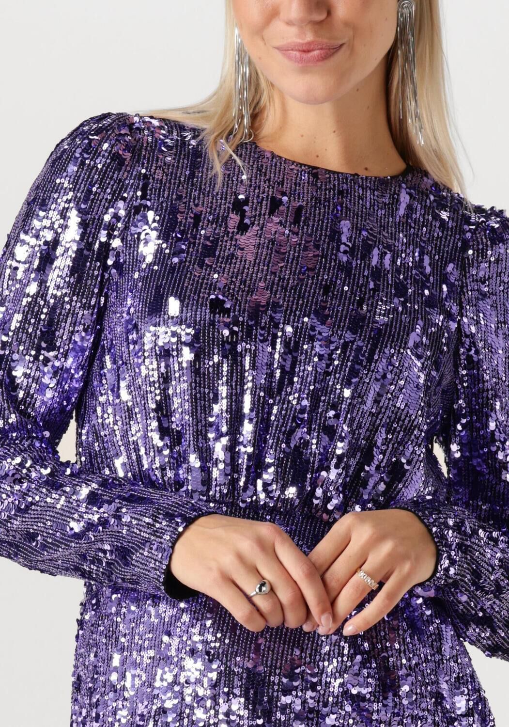 SELECTED FEMME Dames Jurken Slfari-colyn Ls Short Sequins Paars