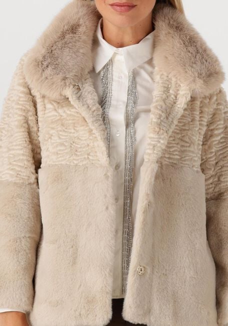 Beige FREEBIRD Faux fur jas OLISA - large
