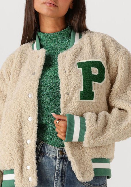 Ecru POM AMSTERDAM Jack JACKET - TEDDY BASEBALL ECRU - large