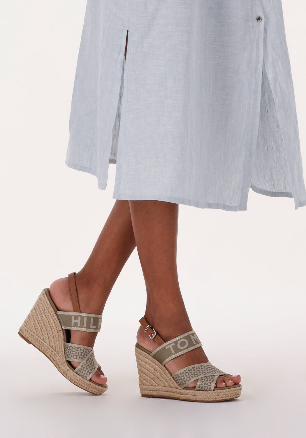 groene tommy hilfiger sandalen tommy webbing high wedge