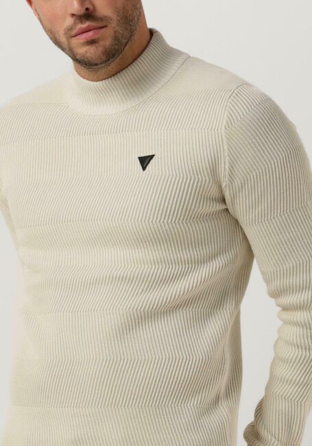 Gebroken wit PUREWHITE Trui JAQUARD MOCKNECK WITH TRIANGLE BADGE ON CHEST - large