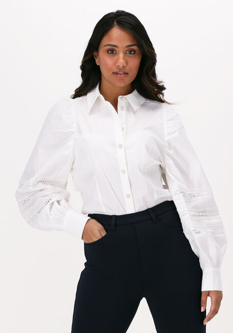 Gebroken wit SUMMUM Blouses SHIRT LACE APPLIQUÉ POPLIN STR - large