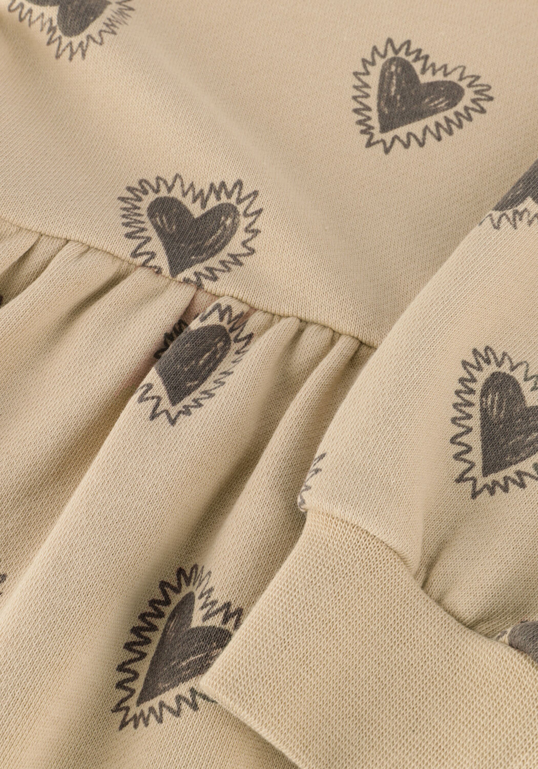 Zand RYLEE + CRU Mini jurk RAGLAN DRESS HEARTS - large