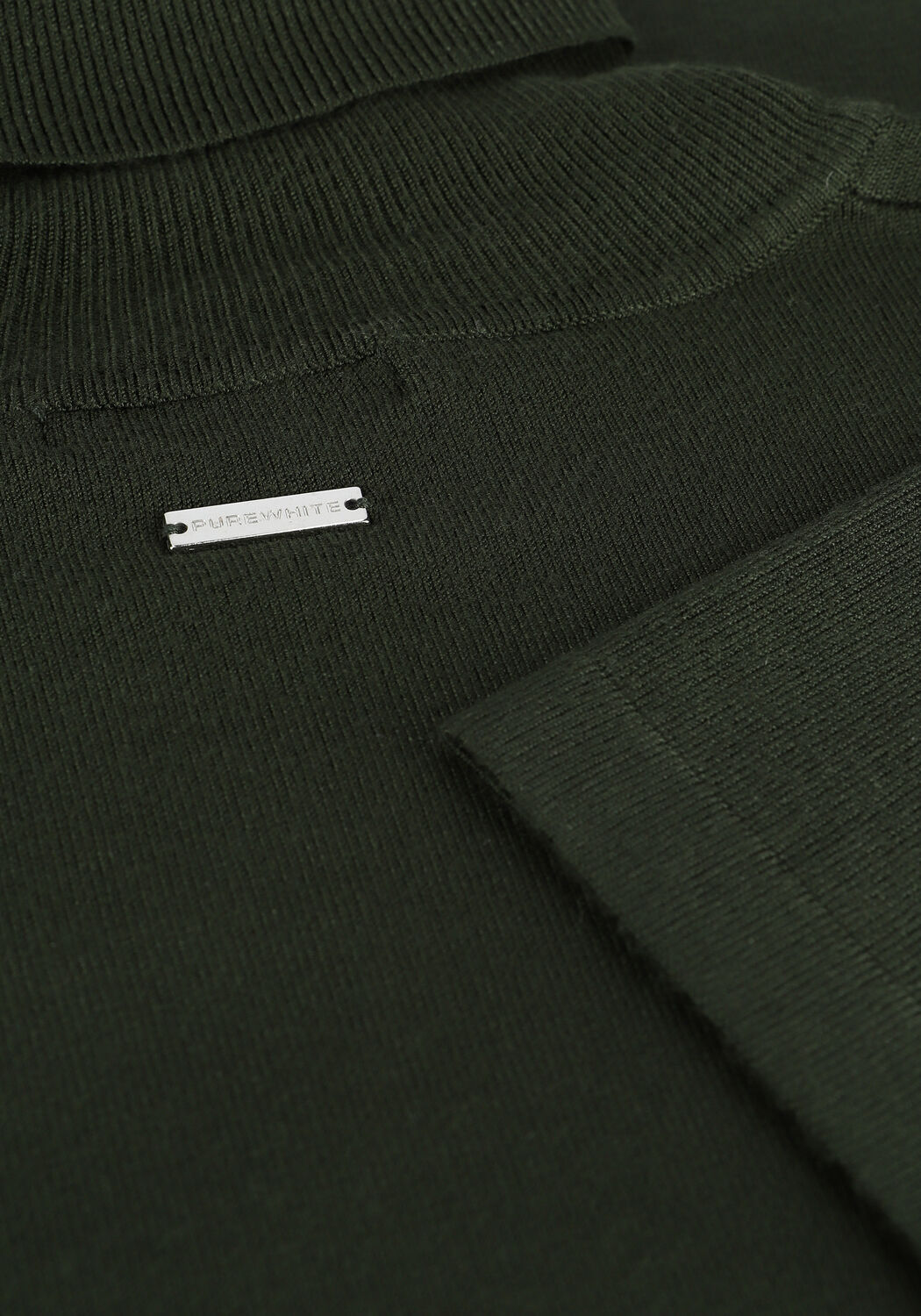 Donkergroene PUREWHITE Coltrui ESSENTIAL KNIT TURTLENECK - large