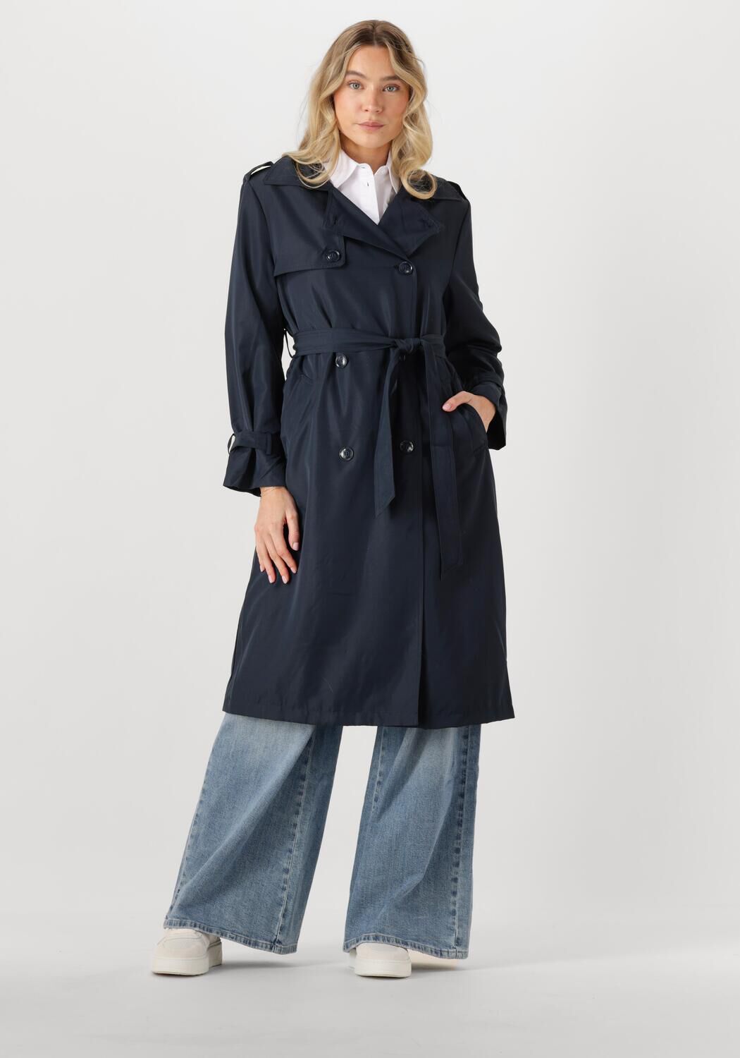 WITHBLACK Dames Jassen Wblnoise Trench Coat Donkerblauw