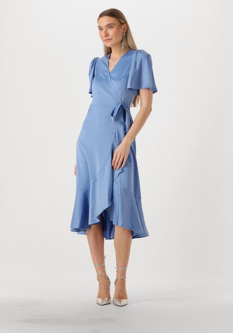 Lichtblauwe Y.A.S. Midi jurk YASTHEA MIDI WRAP DRESS - large