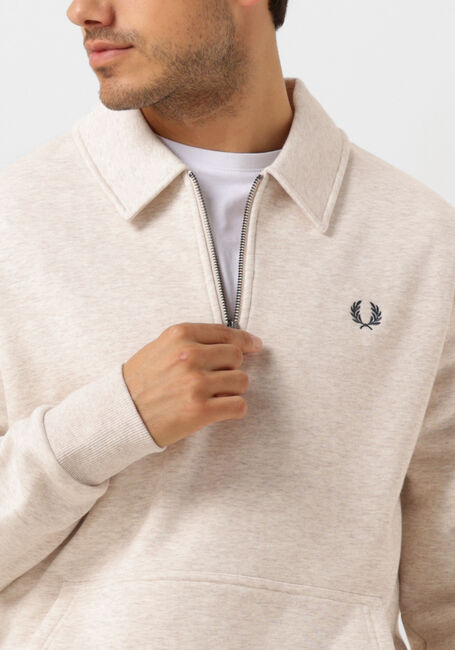 Gebroken wit FRED PERRY Trui HALFZIP FLEECE BACK SWEATSHIRT - large