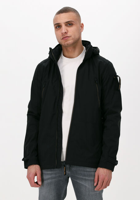Zwarte PME LEGEND Regenjas SEMI LONG JACKET SUCCESSOR SOFT SHELL - large