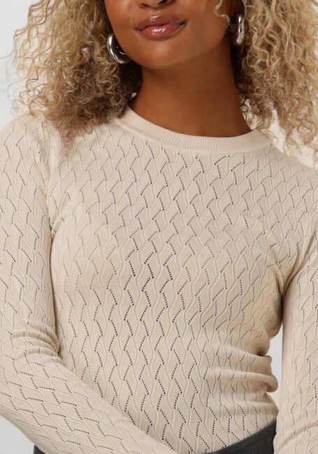 Beige SELECTED FEMME Trui SLFCABALA LS KNIT O-NECK - large