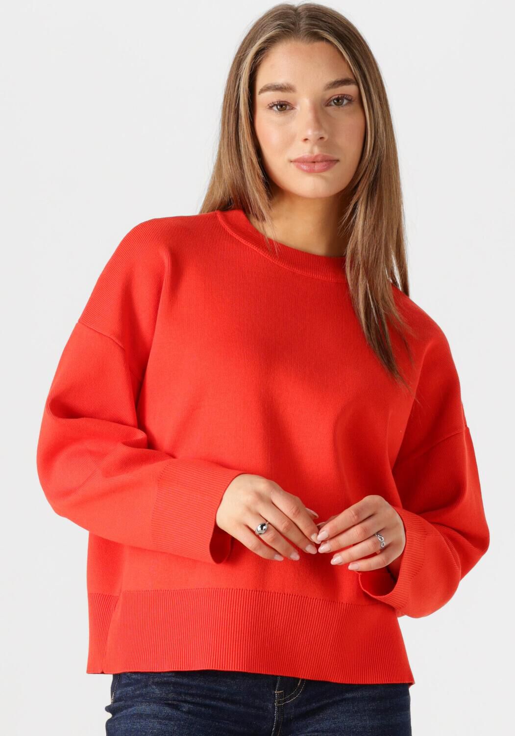 OBJECT Dames Truien & Vesten Objelly L s Oz O-neck Knit Div Rood