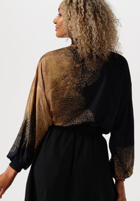 Bruine SUMMUM Blouses BOW TIE TOP BORDER PRINT - large