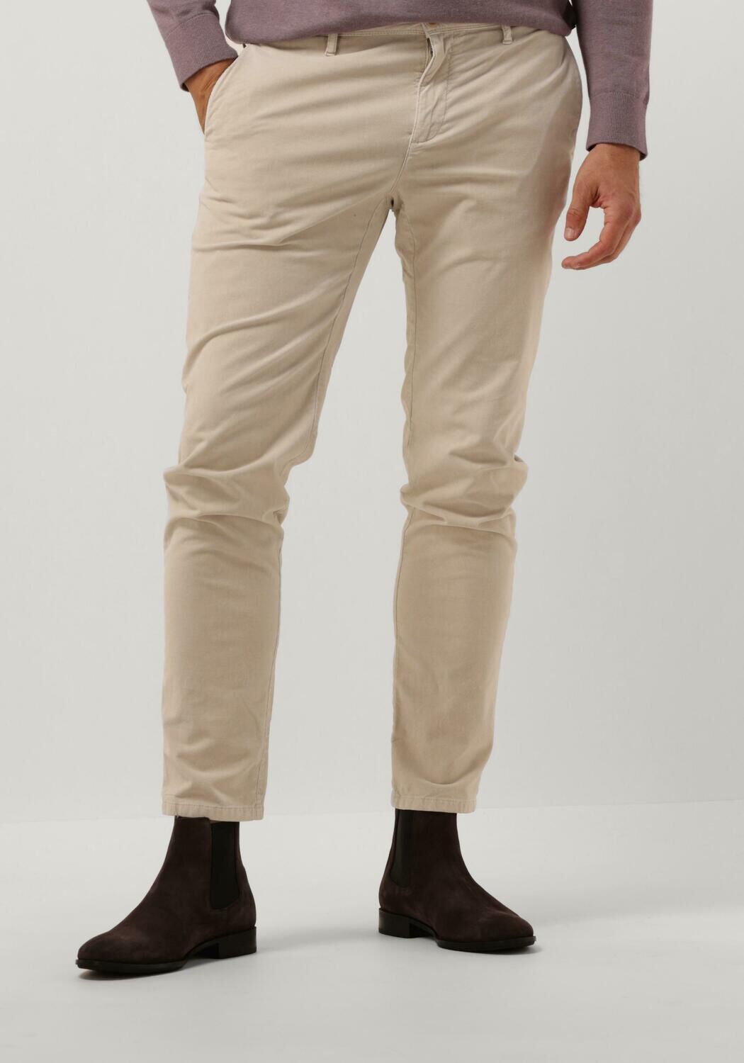 Alberto Witte Katoenen Chino Broek White Heren