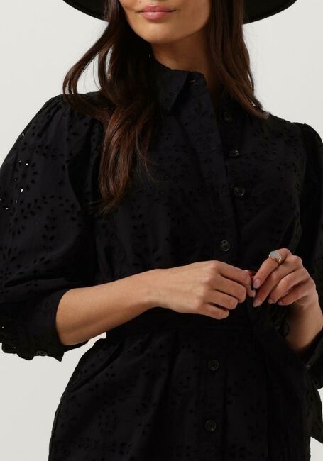 Zwarte SCOTCH & SODA Mini jurk PUFF SLEEVE COTTON MIDI DRESS - large