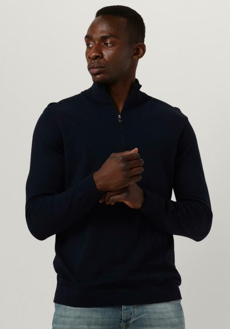 Donkerblauwe SELECTED HOMME Trui SLHBERG HALF ZIP CARDIGAN NOOS - large