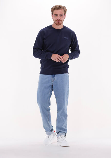 Donkerblauwe EDWIN Sweater BASE CREW SWEAT HEAVY FELPA - large