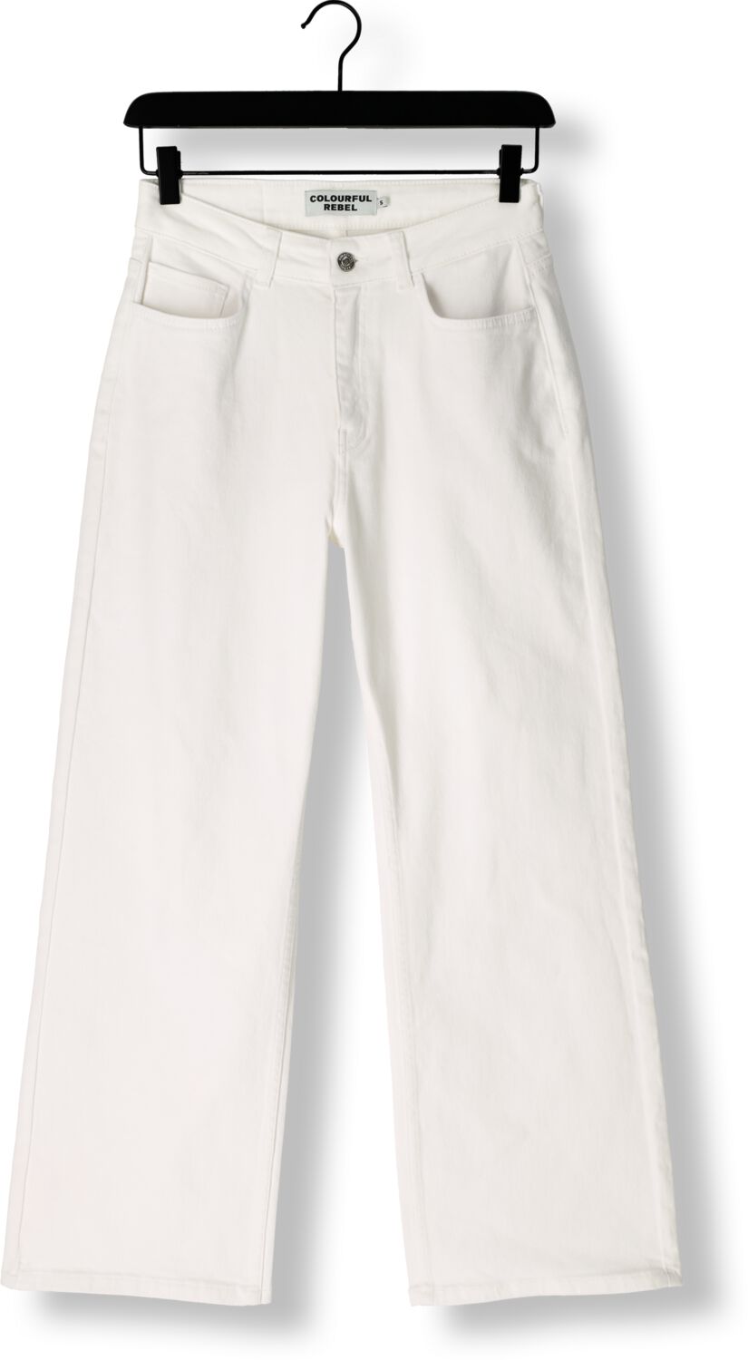 COLOURFUL REBEL Dames Broeken Gaias High Rise Wide Leg Denim Pants Wit
