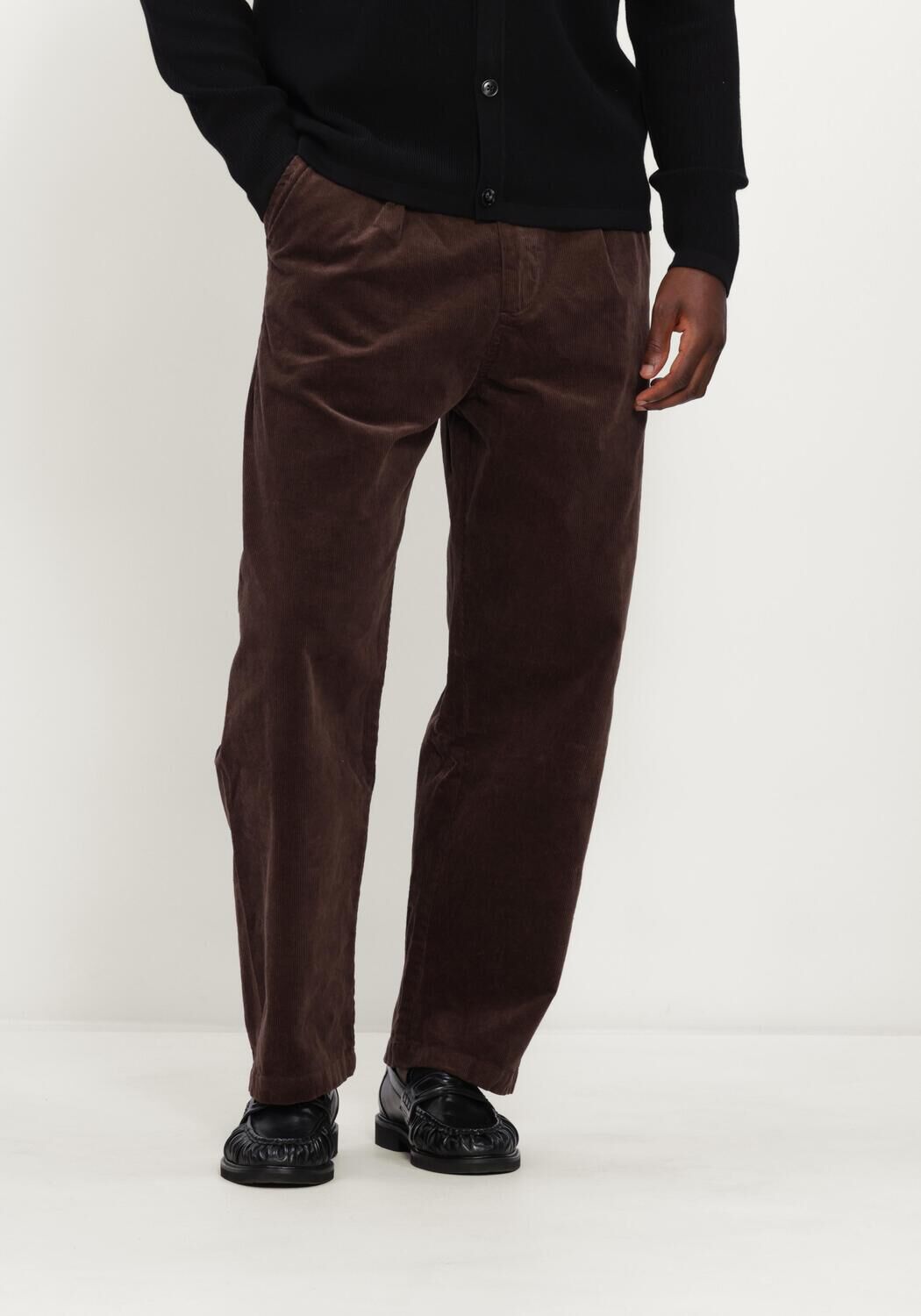 Bruine ANERKJENDT Wijde broek AKJACOB CORD PANT - large