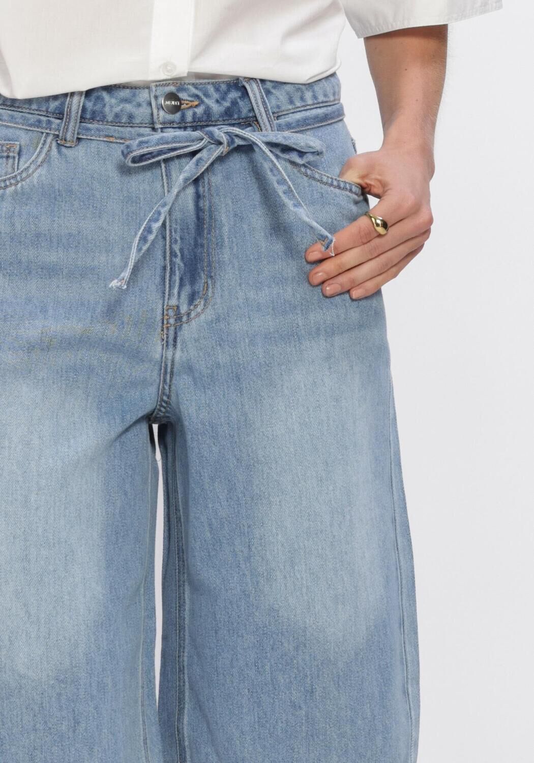 Blauwe OBJECT Shorts OBJROSIE MW LO DENIM LONG - large