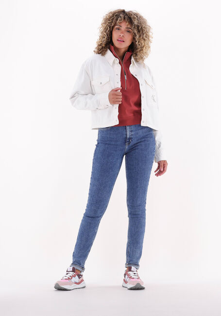 Bruine CALVIN KLEIN Sweater BADGE HALF ZIP SWEATSHIRT - large