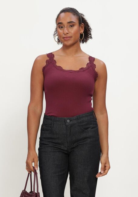 Bordeaux ROSEMUNDE Top BABETTE SILK SL U-NECK LONG LACE - large