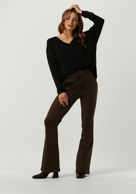 Bruine MINUS Flared broek CARMA CHECK FLARED PANTS - large