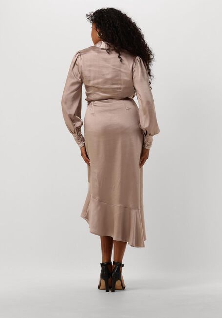 Taupe NOTRE-V Midi jurk NV-DORISSA SATIN DRESS - large