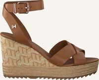 Cognac TOMMY HILFIGER Platte sandalen TH RAFFIA HIGH WEDGE - medium