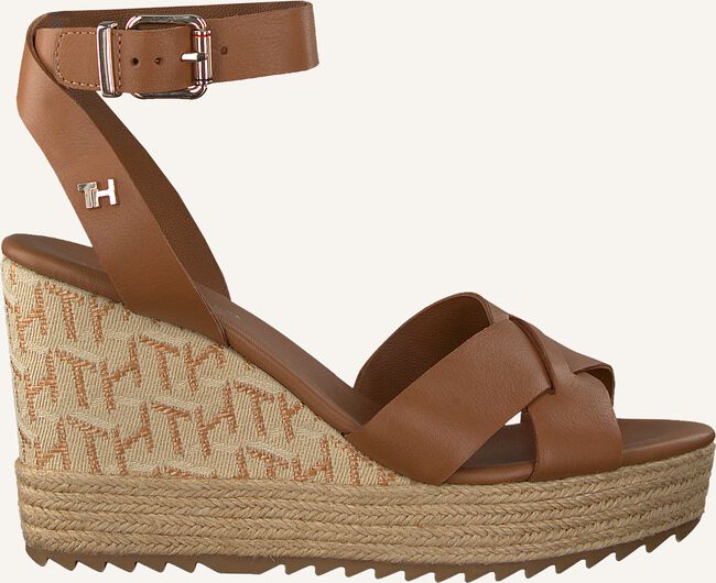 Cognac TOMMY HILFIGER Platte sandalen TH RAFFIA HIGH WEDGE Cognac TOMMY HILFIGER Platte sandalen TH RAFFIA HIGH WEDGE - large