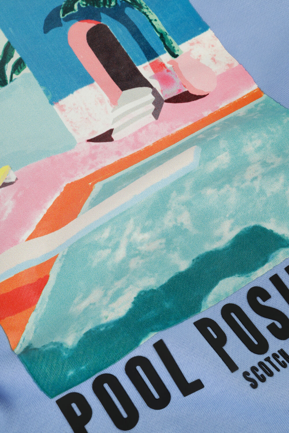 Lichtblauwe SCOTCH & SODA Trui CREWNECK ARTWORK SWEATSHIRT - large