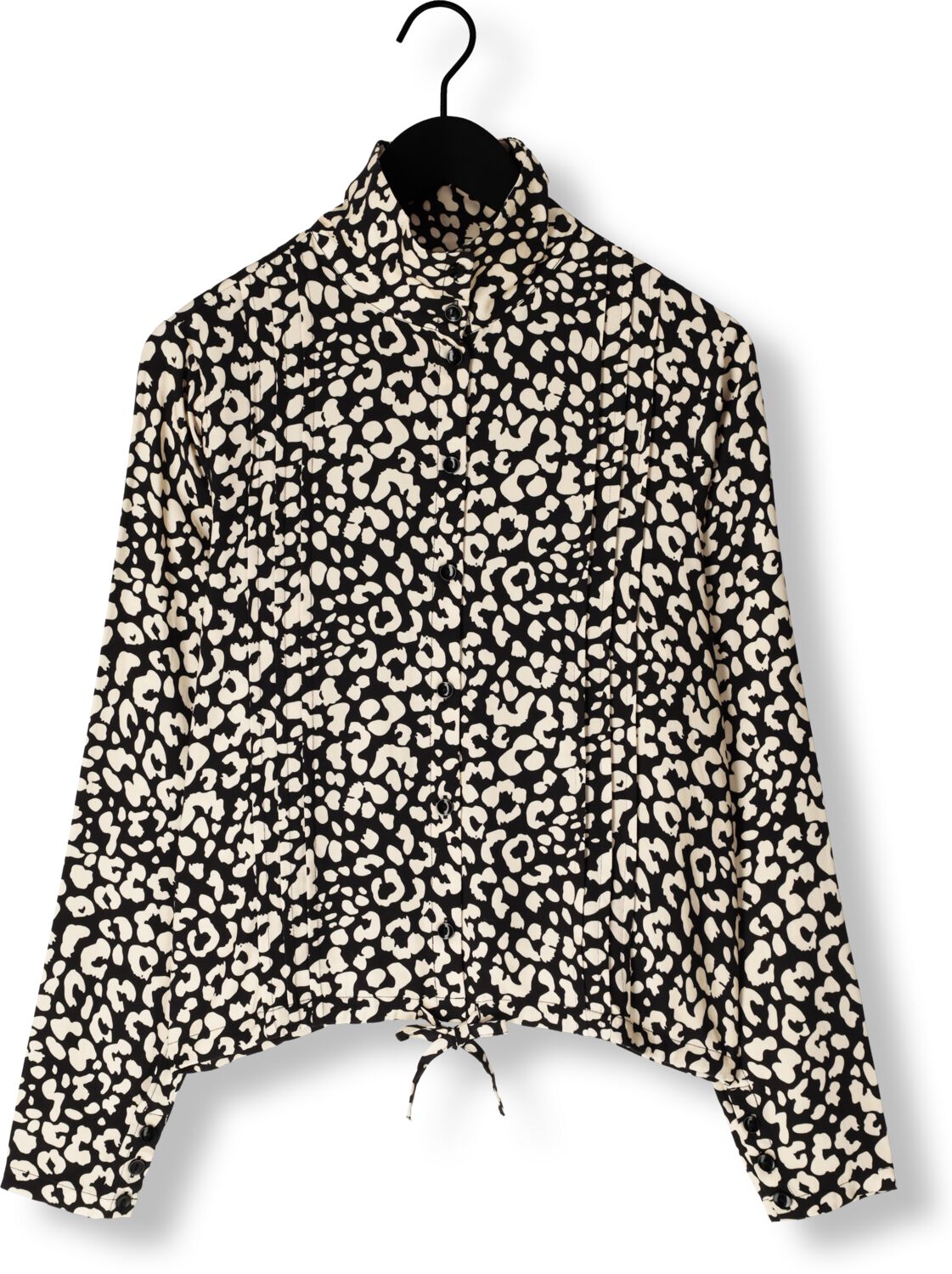 ANOTHER LABEL Dames Blouses Jume Animal Black Shirt Zwart