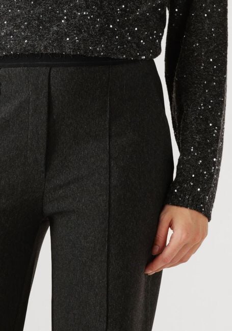 Donkergrijze JANSEN AMSTERDAM Wijde broek ELLEN BROEK HVM 411 WIDE LEG ELASTIQUE LOGO WAISTBAND - large