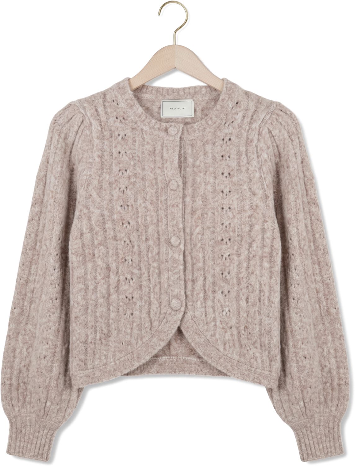 NEO NOIR Dames Truien & Vesten Koteas Cable Knit Cardigan Beige
